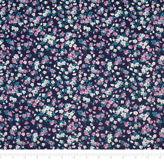 SINGER Purple Small Floral on Purple Cotton Fabric